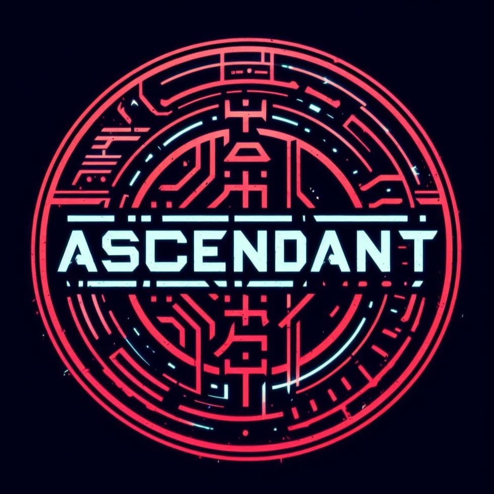 Ascendant circular neon emblem