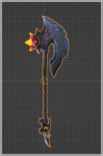 Fantasy battle axe 3D model