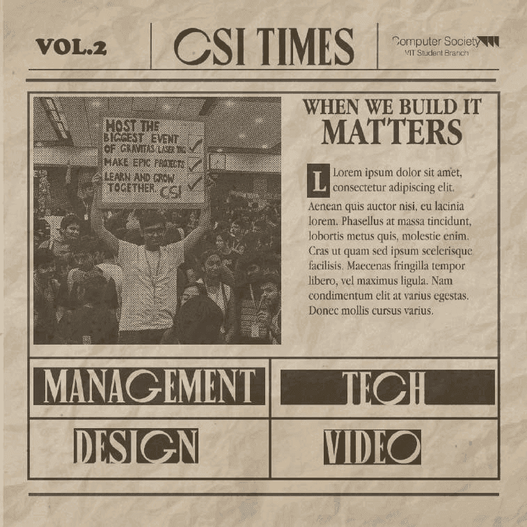 CSI Times Vol.2 newspaper graphic design
