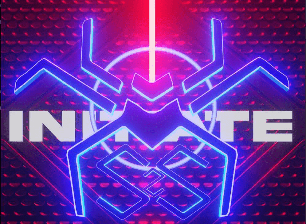 Infinite neon spider graphic design