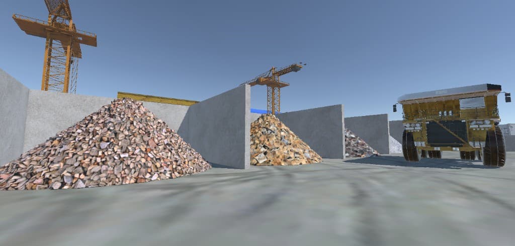 Stockpile area in simulation