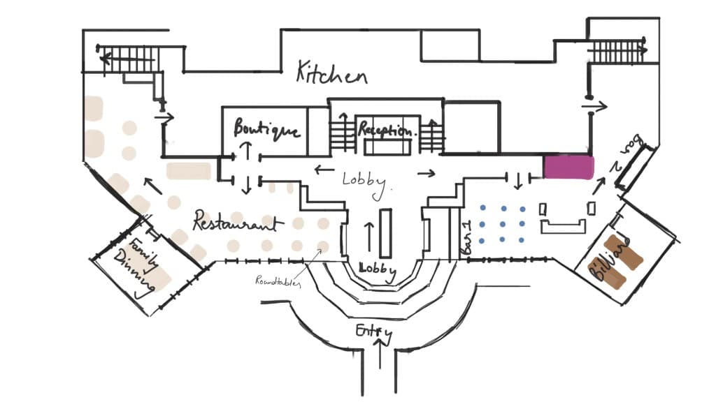 White Rabbit entrance and graveyard concept map