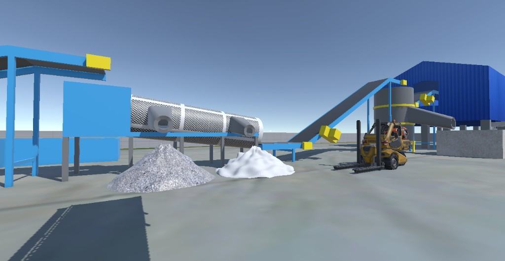 Trommel screening and conveyor processing line